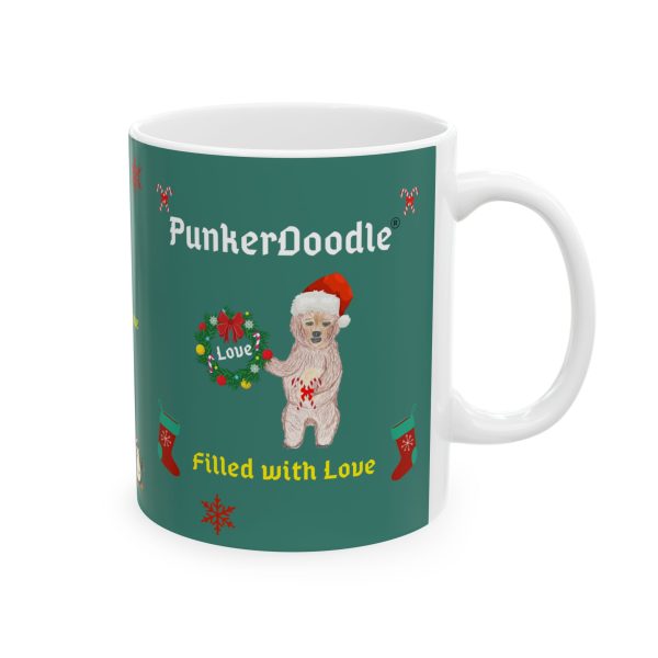 PunkerDoodle® " Filled with Love" Ceramic Holiday Mug, (11oz, 15oz) - Image 5