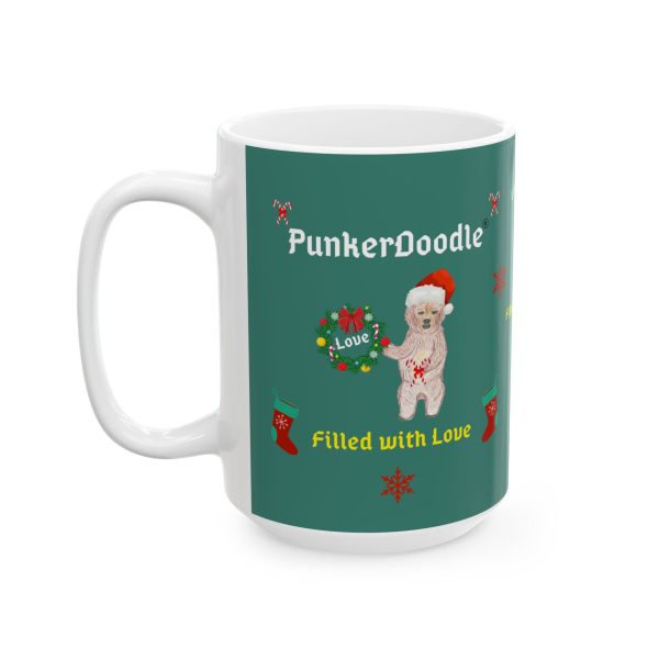 PunkerDoodle® " Filled with Love" Ceramic Holiday Mug, (11oz, 15oz) - Image 4